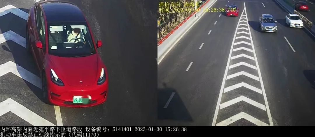 市公安局交警总队曝光9起机动车违反禁止标线指示违章案例