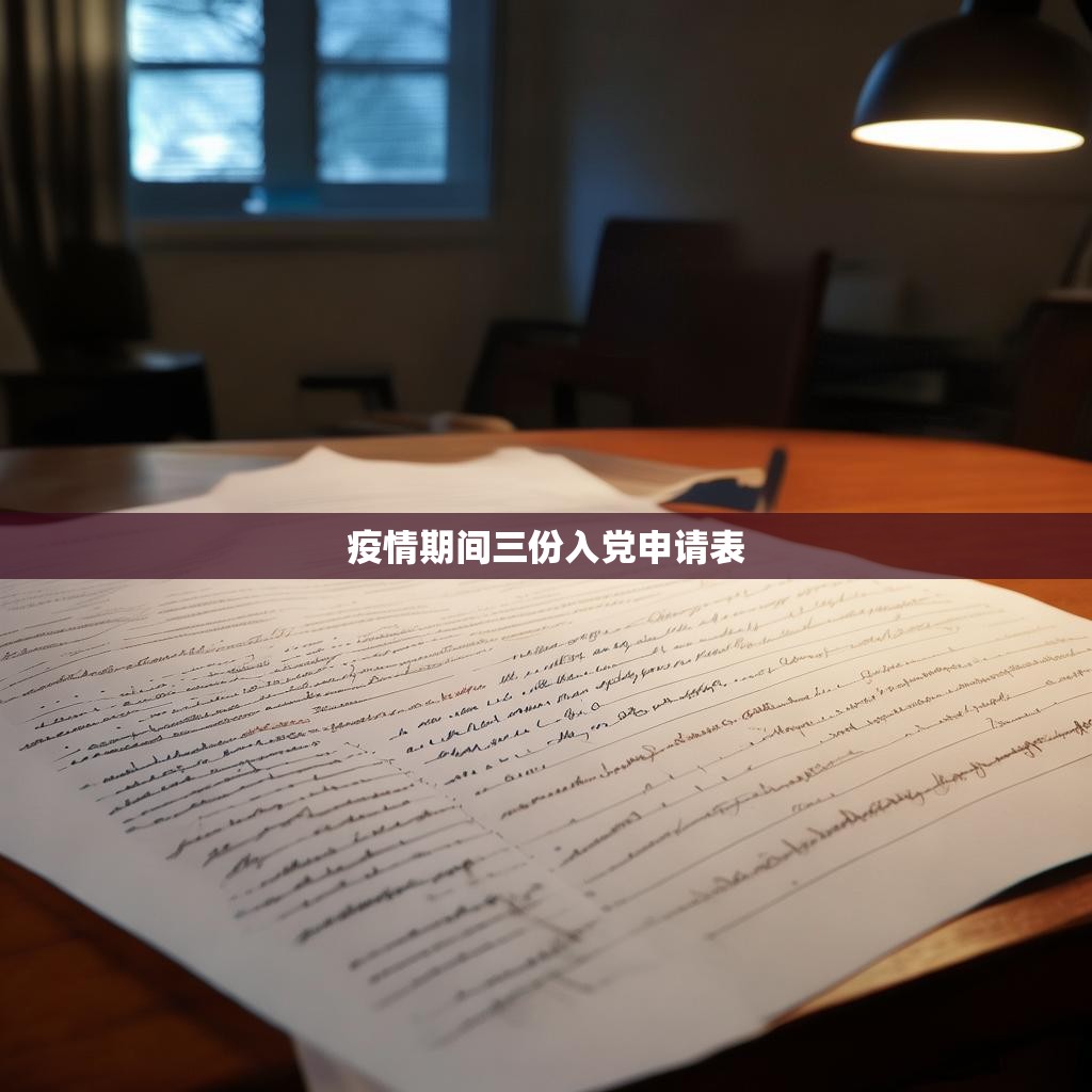 疫情期间三份入党申请表