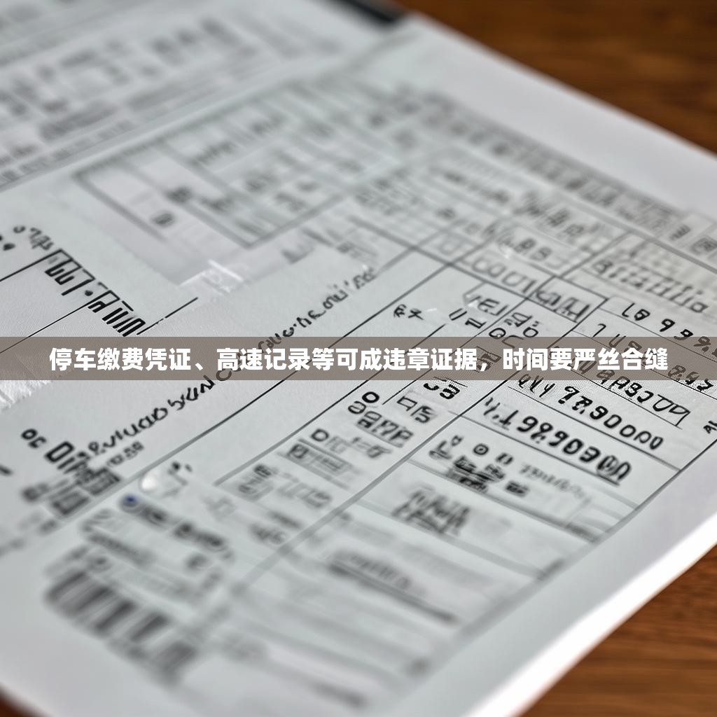 停车缴费凭证、高速记录等可成违章证据，时间要严丝合缝