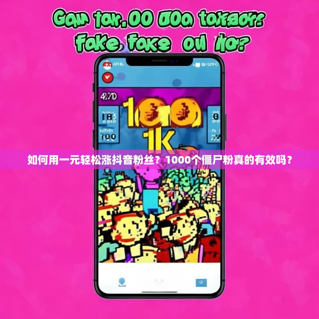 如何用一元轻松涨抖音粉丝?1000个僵尸粉真的有效吗?