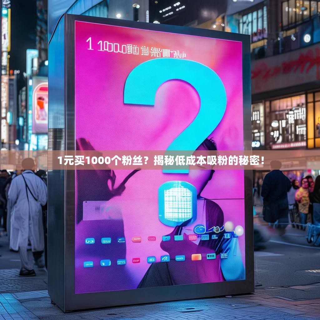1元买1000个粉丝？揭秘低成本吸粉的秘密！