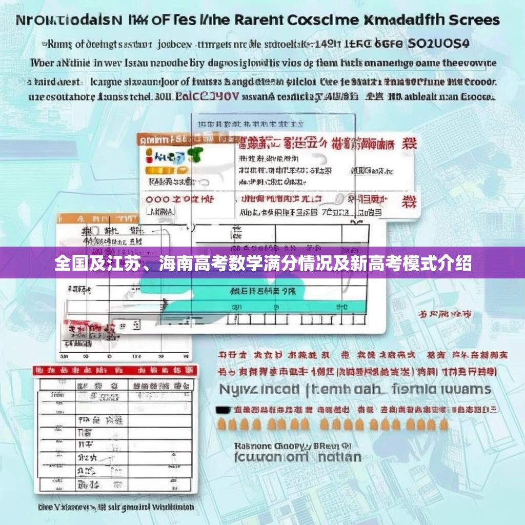 全国及江苏、海南高考数学满分情况及新高考模式介绍