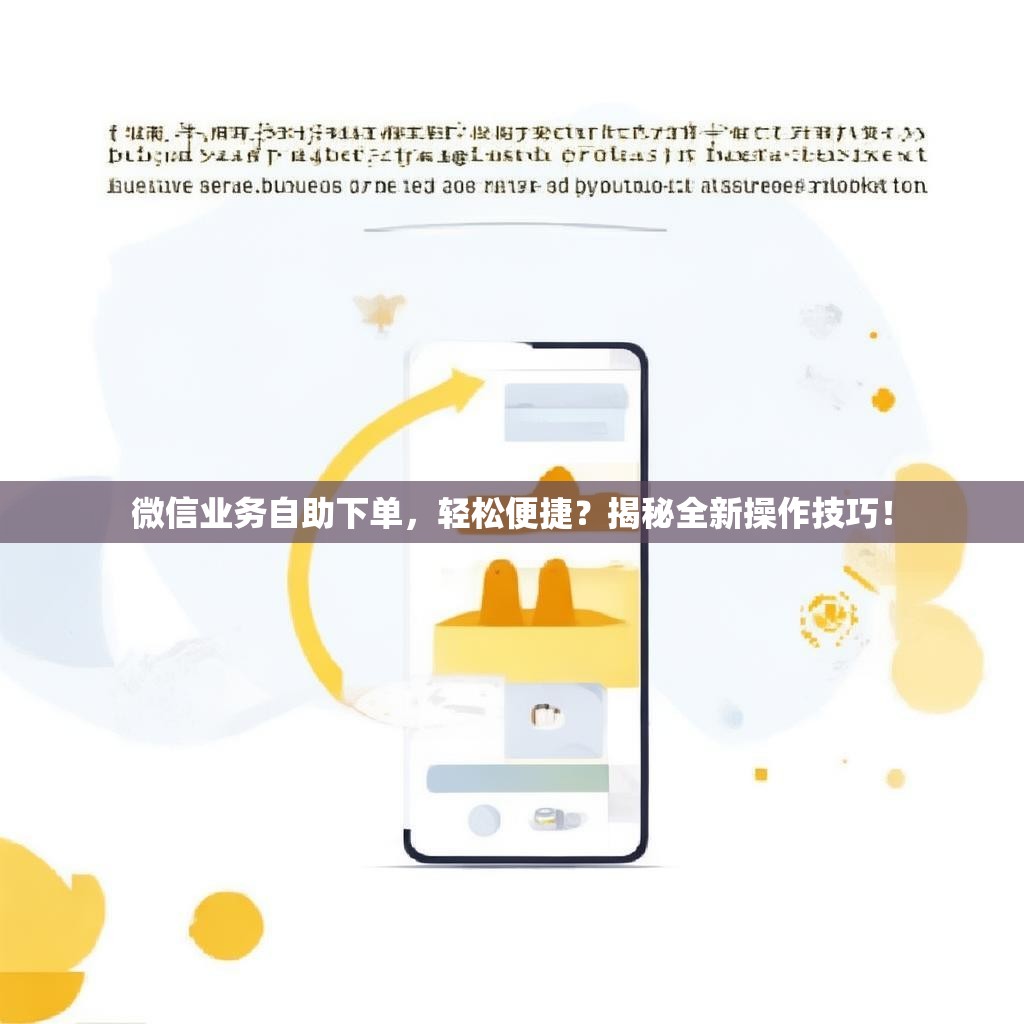 微信业务自助下单，轻松便捷？揭秘全新操作技巧！