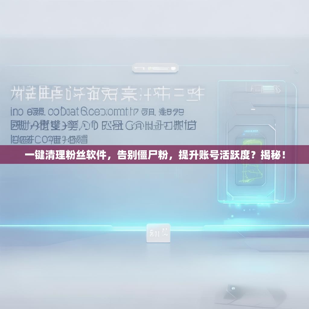 一键清理粉丝软件，告别僵尸粉，提升账号活跃度？揭秘！