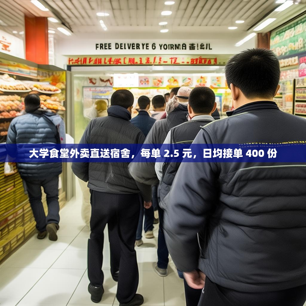 大学食堂外卖直送宿舍，每单 2.5 元，日均接单 400 份