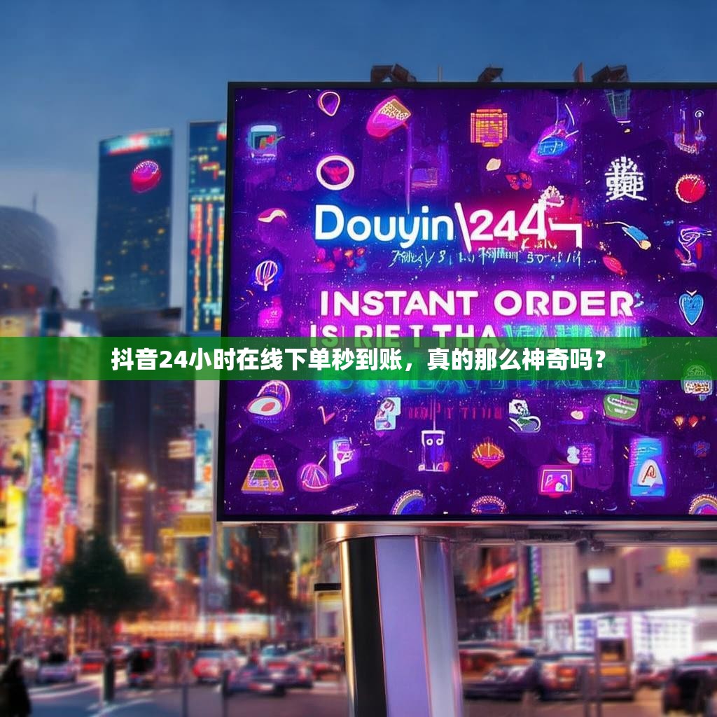 抖音24小时在线下单秒到账，真的那么神奇吗？