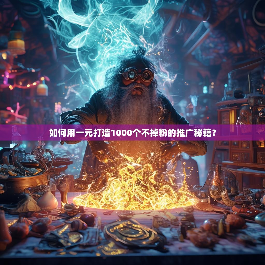 如何用一元打造1000个不掉粉的推广秘籍？