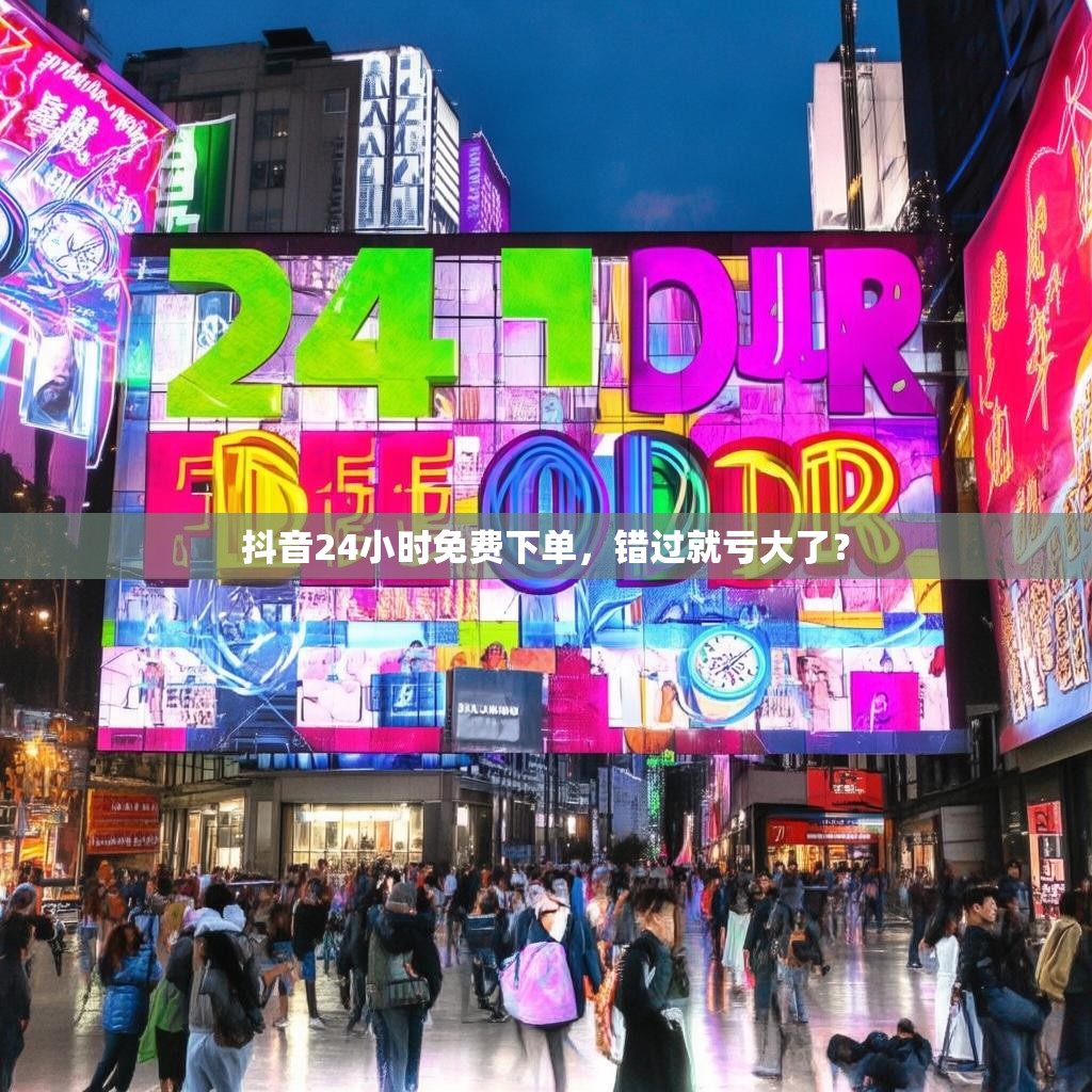 抖音24小时免费下单，错过就亏大了？
