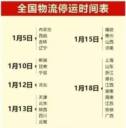春节快递停运时间表真假难辨，各物流公司春节营业安排来了