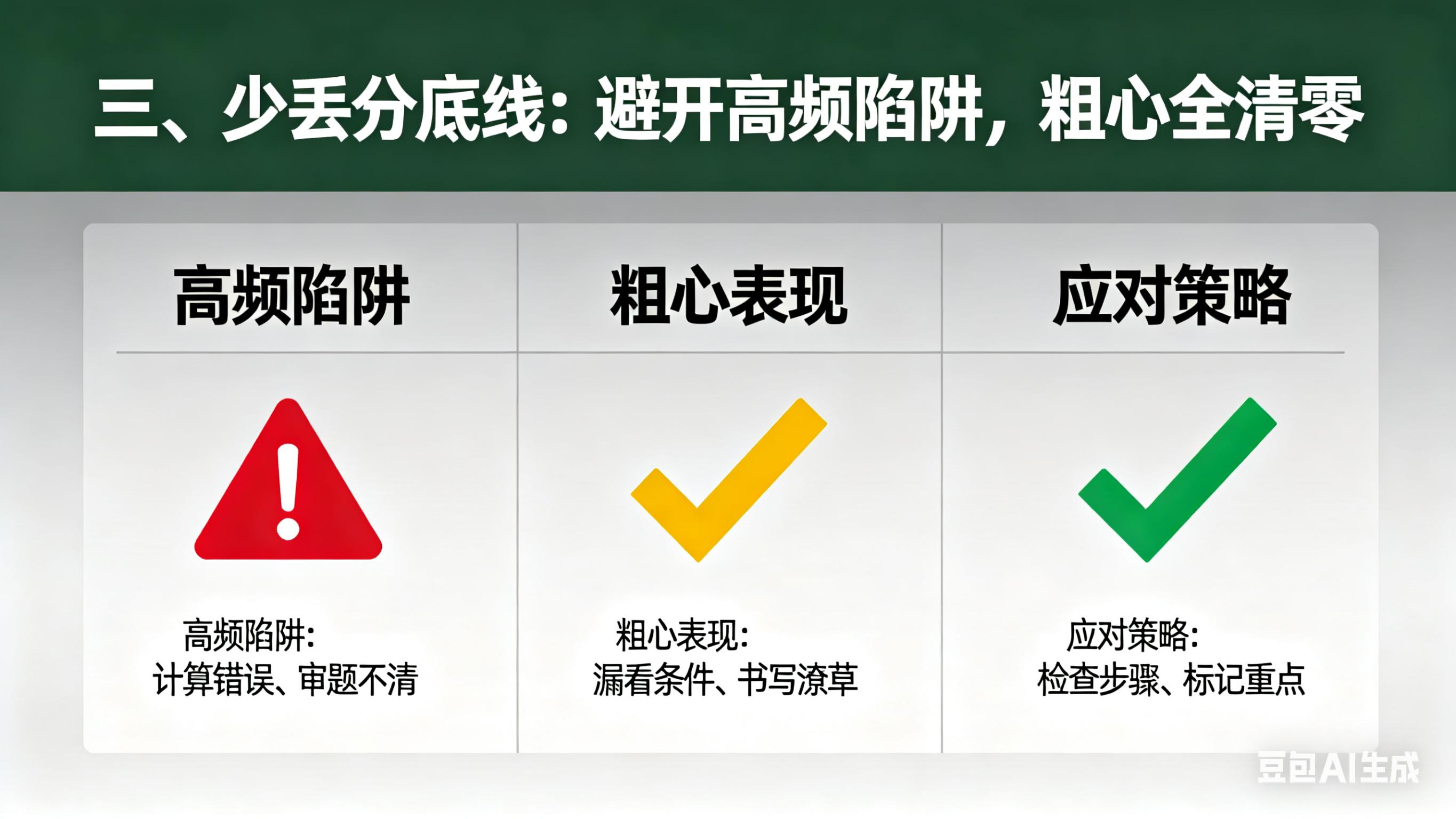 高考数学考场技巧:会做的题不丢分,不会的多抢分