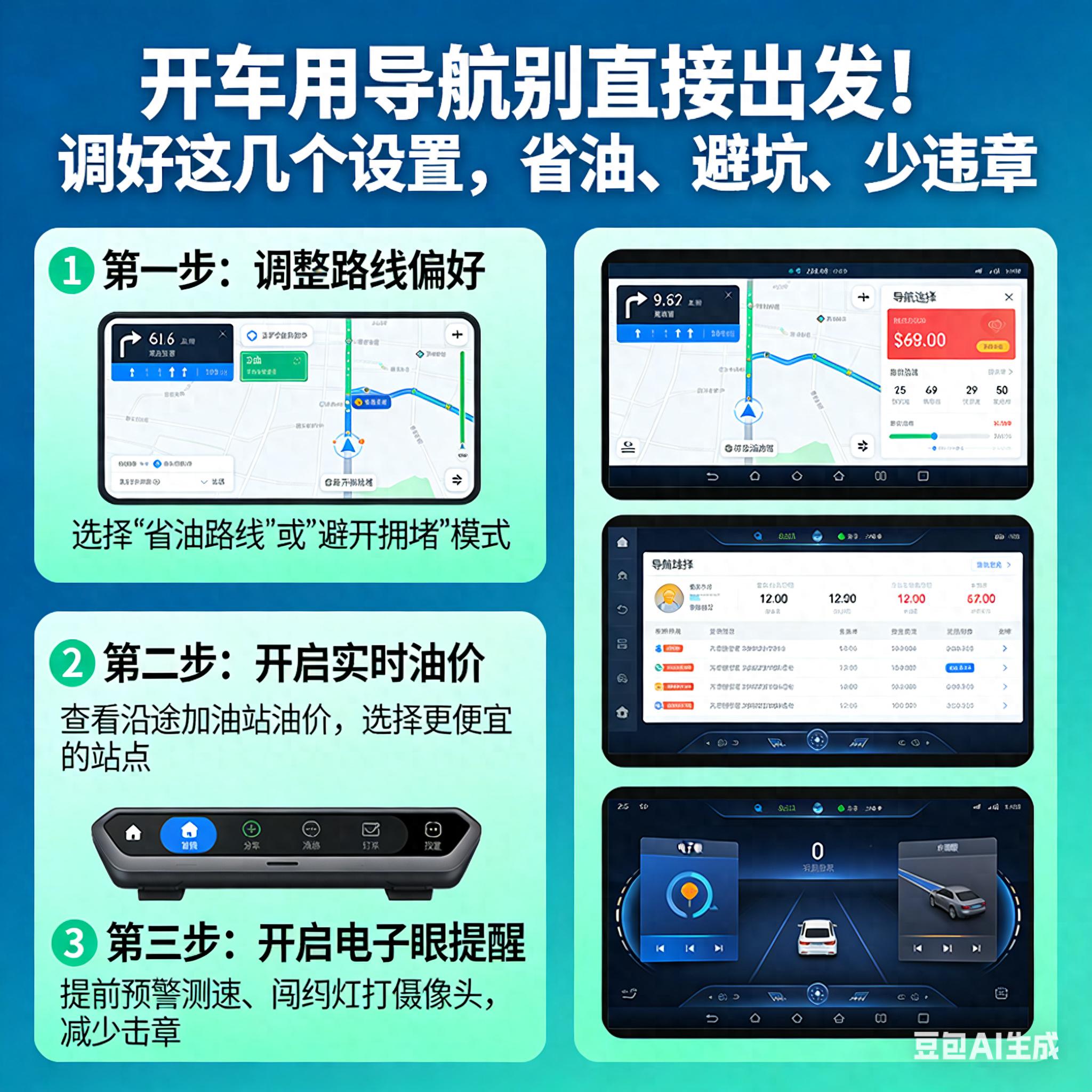 开车导航别乱点！调好这设置，省油避罚还安全