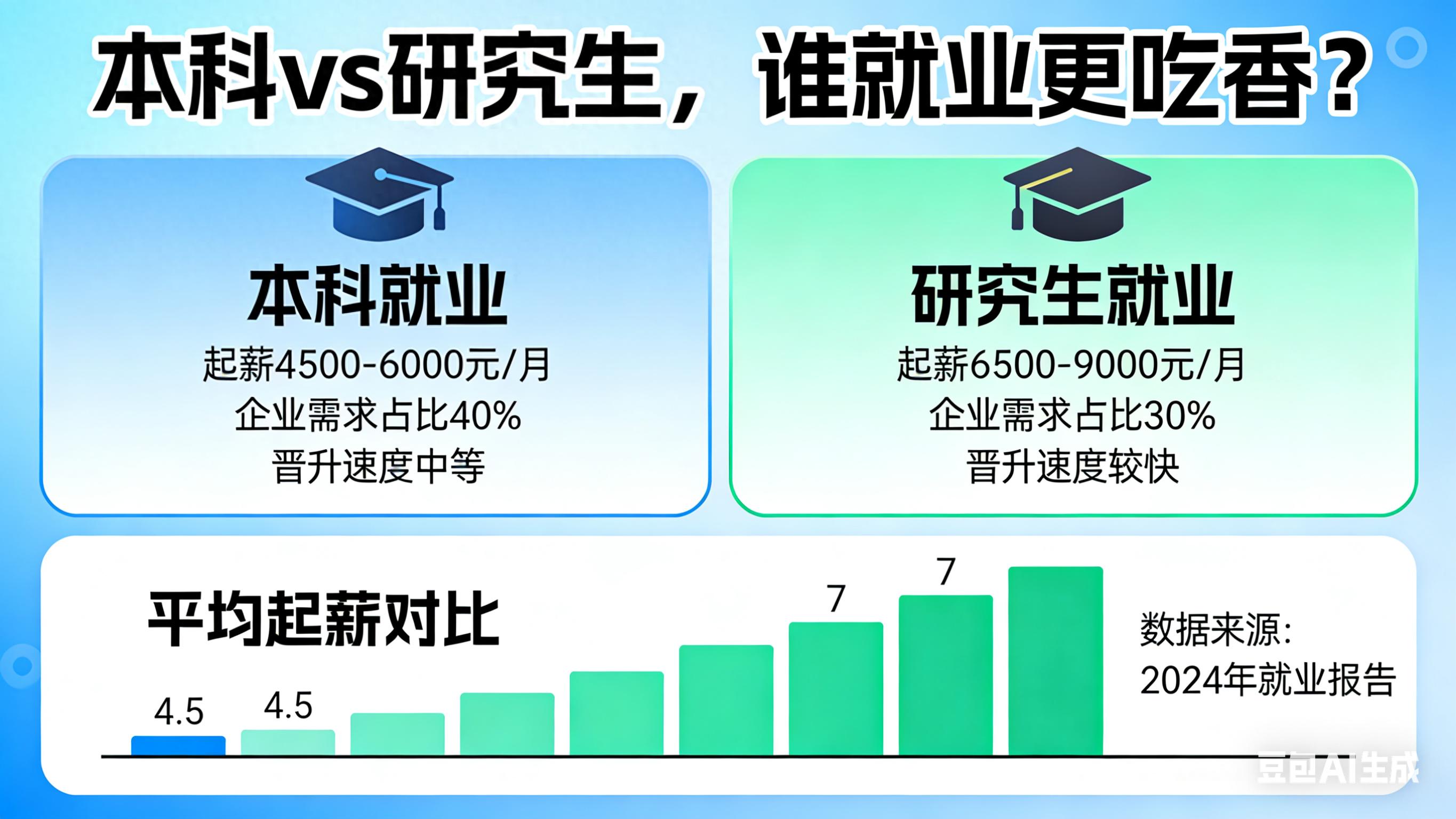 本科和研究生谁更好就业？就业率、起薪差距大揭秘